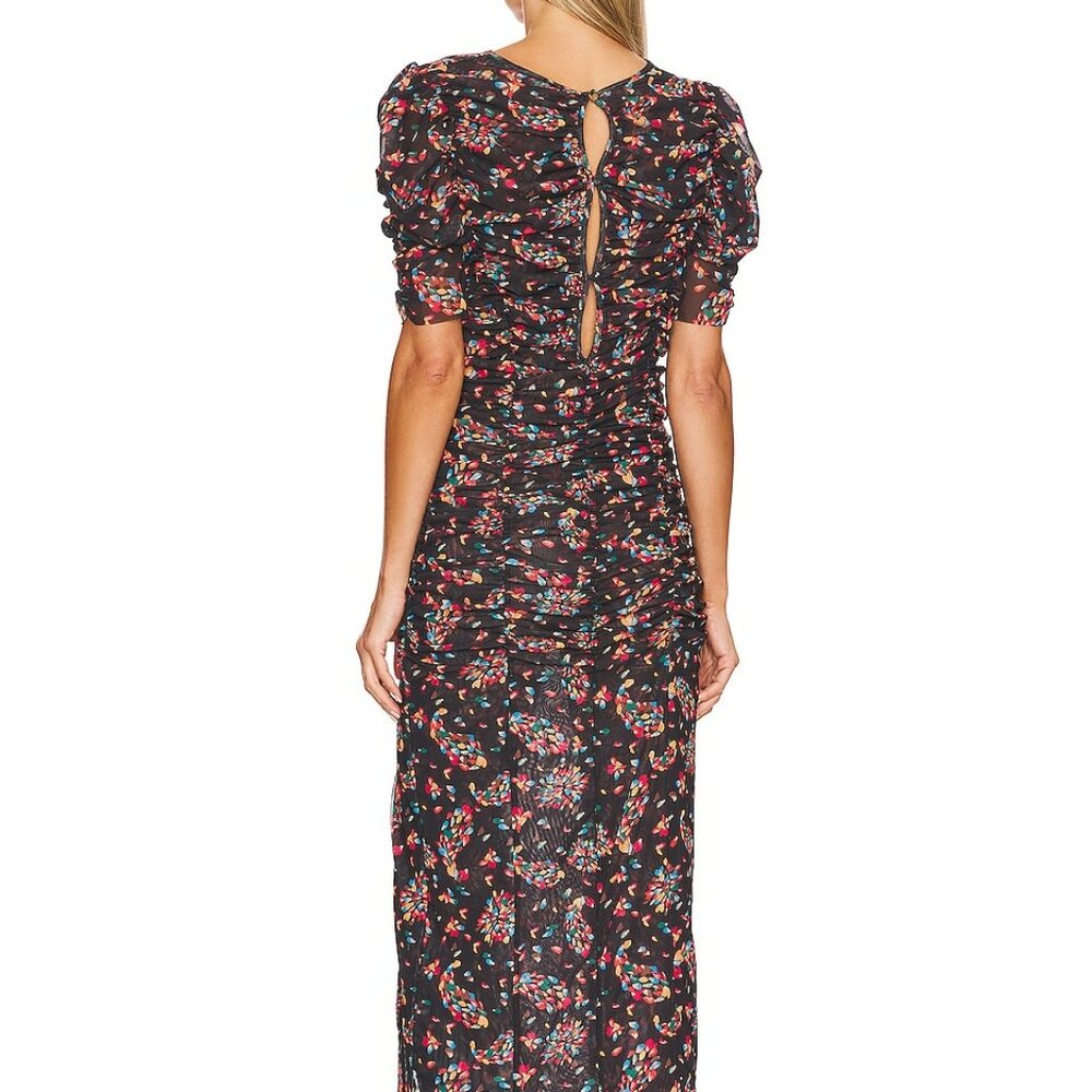Free People/REVOLVE Briella Midi Floral Ruched Dress Twilight Combo. SZ XS - Picture 4 of 5